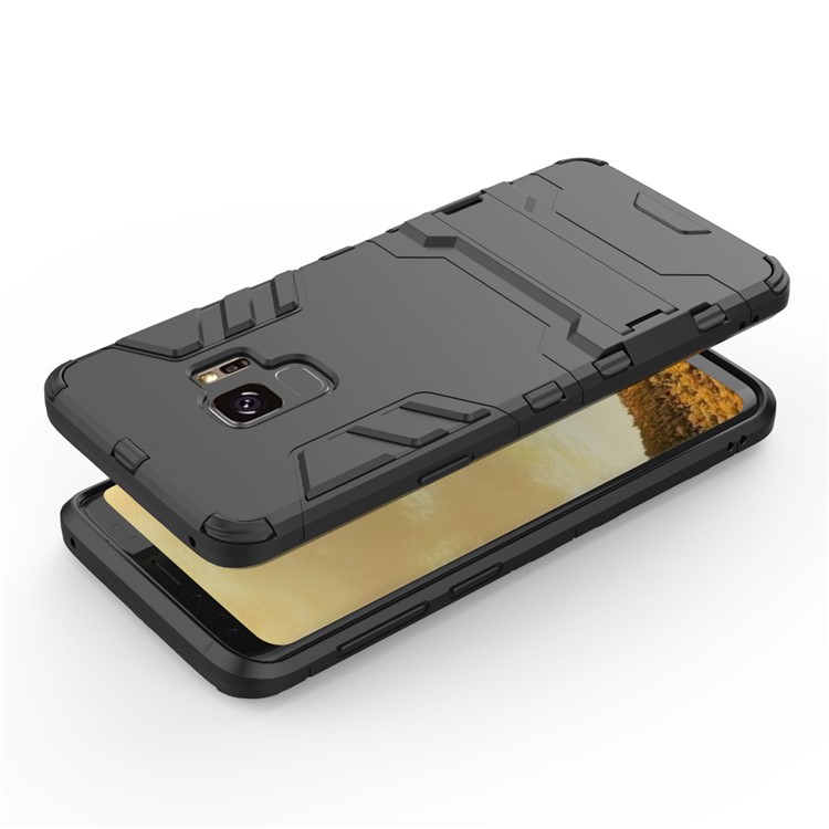 Kühles Schutz PC TPU Hybrid-Gehäuse Mit Ständer Für Samsung Galaxy S9 G960 - Schwarz-3