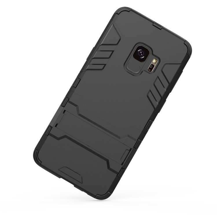 Kühles Schutz PC TPU Hybrid-Gehäuse Mit Ständer Für Samsung Galaxy S9 G960 - Schwarz-6