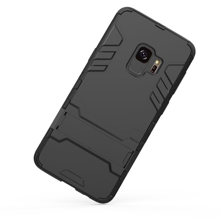 Cool Guard PC TPU Hybrid -hülle Mit Kickstand Für Samsung Galaxy S9 G960 - Schwarz