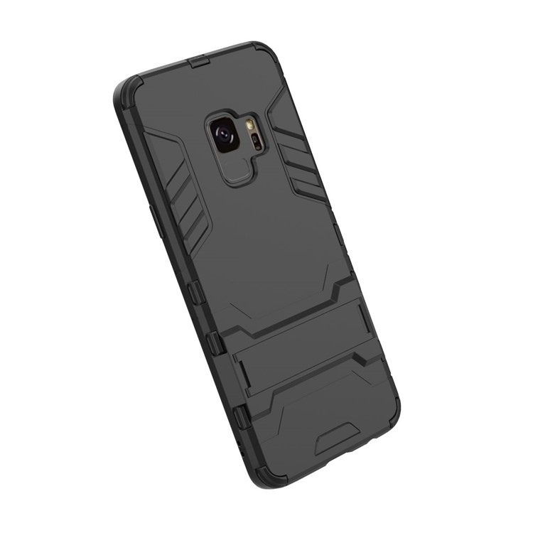 Kühles Schutz PC TPU Hybrid-Gehäuse Mit Ständer Für Samsung Galaxy S9 G960 - Schwarz-7