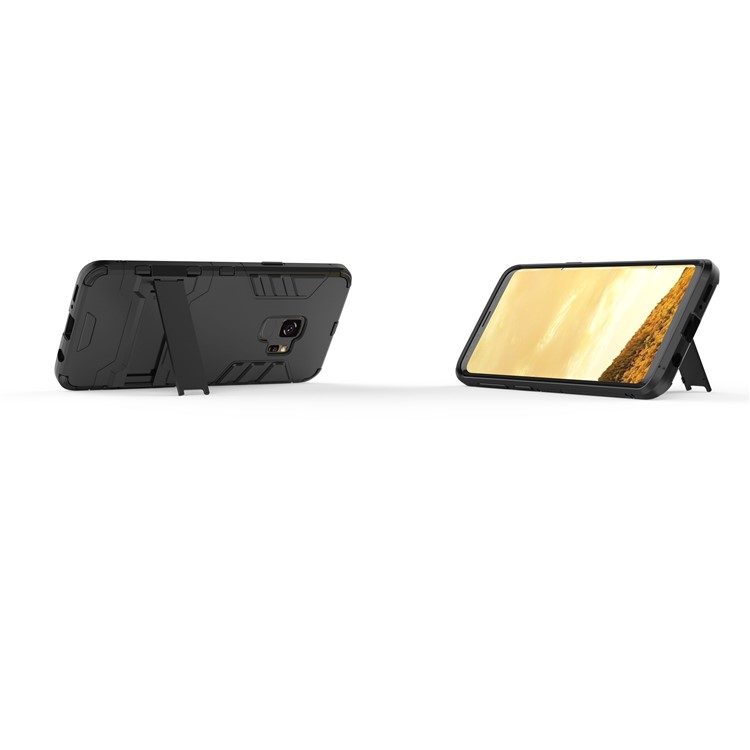 Kühles Schutz PC TPU Hybrid-Gehäuse Mit Ständer Für Samsung Galaxy S9 G960 - Schwarz-9