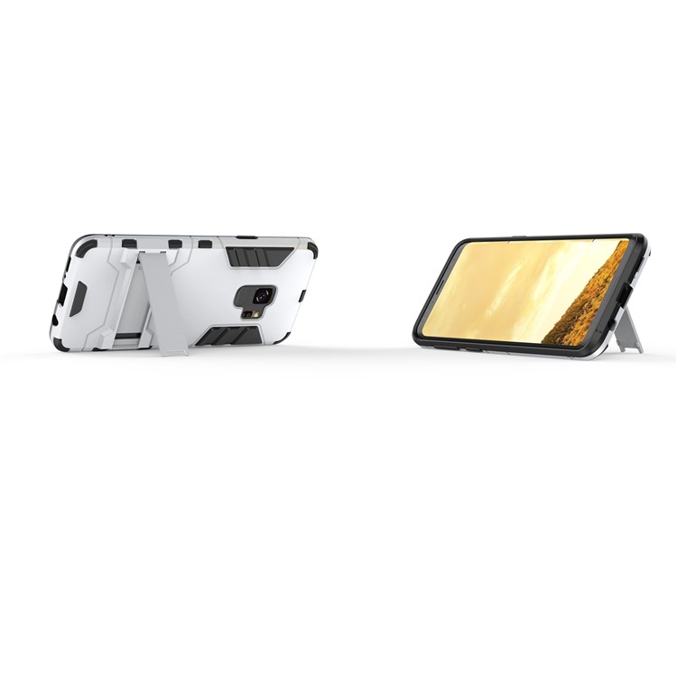 Cubierta Híbrida Fresca Del Protector PC TPU Con El Kickstand Para La Galaxia S9 G960 De Samsung - Plata-5