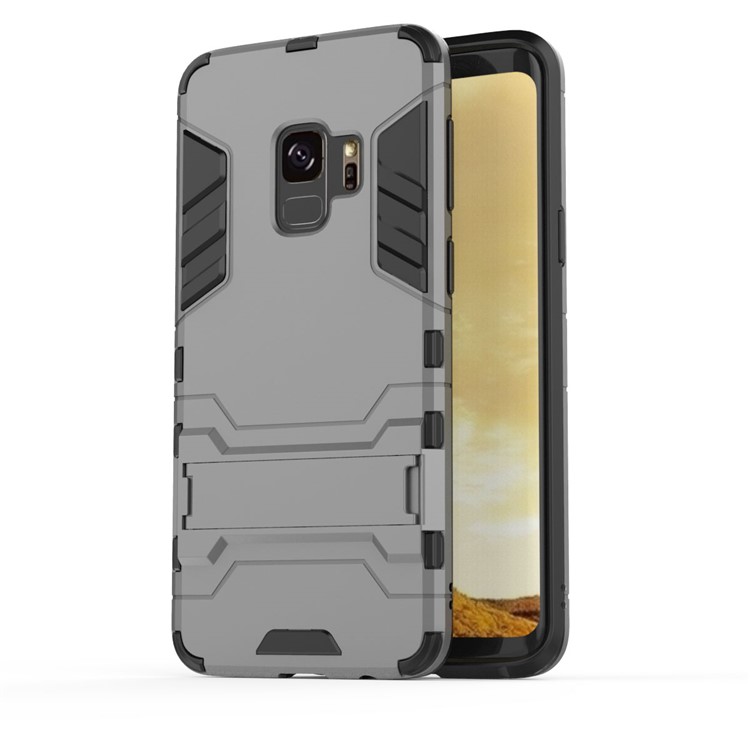 Cool Guard PC TPU Hybrid Shell with Kickstand for Samsung Galaxy S9 G960 - Grey-2