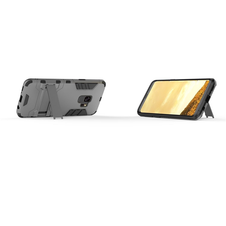 Cool Guard PC TPU Hybrid Shell with Kickstand for Samsung Galaxy S9 G960 - Grey-5