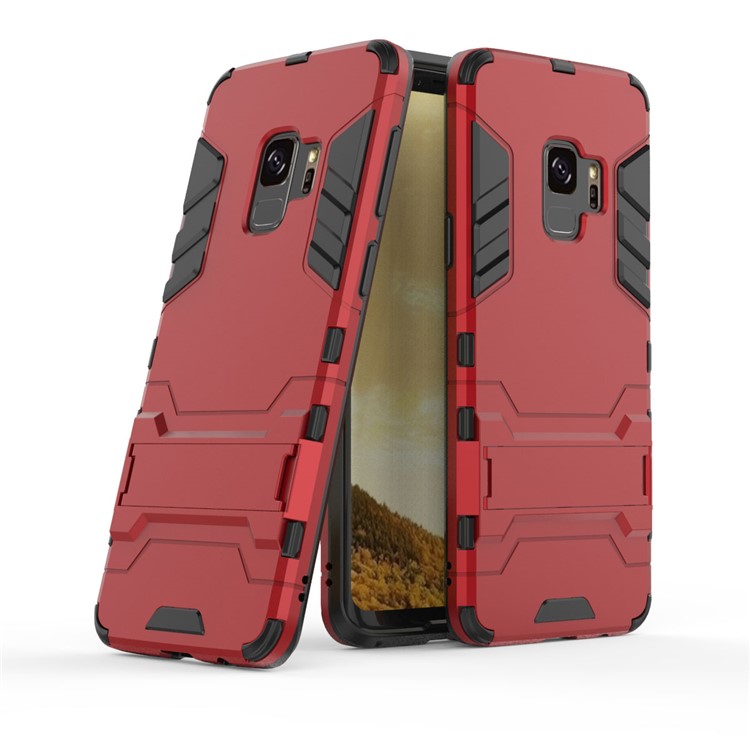 Cool Guard Kickstand PC TPU Combo Phone Case for Samsung Galaxy S9 G960 - Red-1