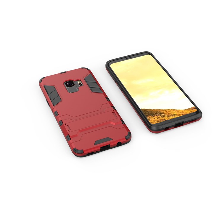 Cool Guard Kickstand PC TPU Combo Phone Case for Samsung Galaxy S9 G960 - Red-4