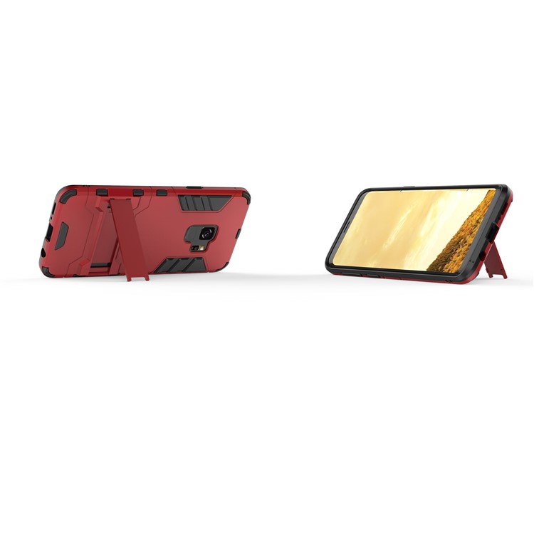 Cool Guard Kickstand PC TPU Combo Phone Case for Samsung Galaxy S9 G960 - Red-5