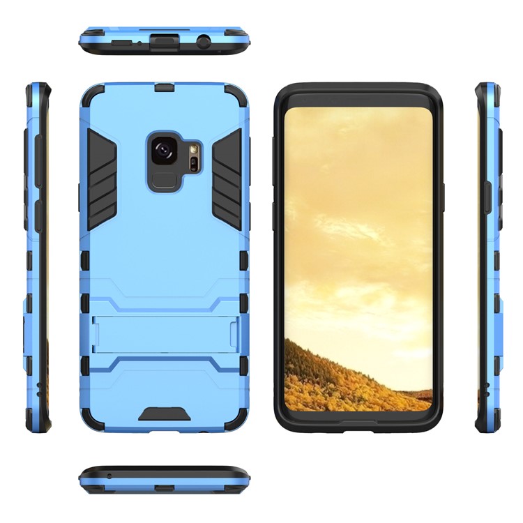 Cool Guard Kickstand PC TPU Combo Phone Shell for Samsung Galaxy S9 G960 - Baby Blue-3