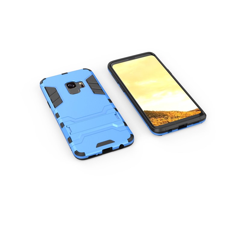Cool Guard Kickstand PC TPU Combo Phone Shell for Samsung Galaxy S9 G960 - Baby Blue-5