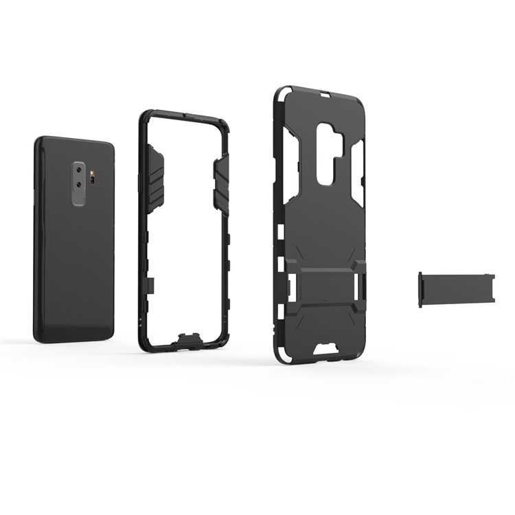 Cool Guard Kickstand Hybrid PC TPU Téléphone Pour Samsung Galaxy s9 + G965 - le Noir