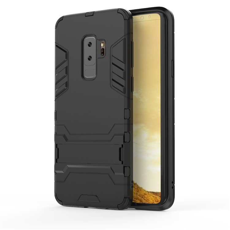 Cool Guard Kickstand Hybrid PC TPU Téléphone Pour Samsung Galaxy s9 + G965 - le Noir