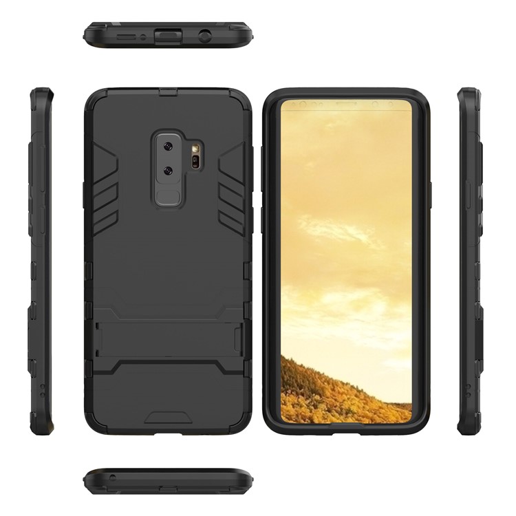 Cool Guard Kickstand Hybrid PC TPU Case Para Samsung Galaxy S9+ G965 - Preto