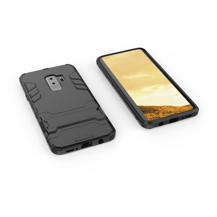 Cool Guard Kickstand Hybrid PC TPU -telefonhülle Für Samsung Galaxy S9+ G965 - Schwarz