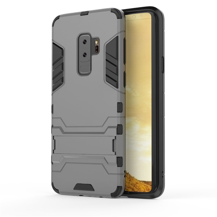 Cool Guard Kickstand Hybrid PC TPU Phone Shell for Samsung Galaxy S9+ G965 - Grey-2