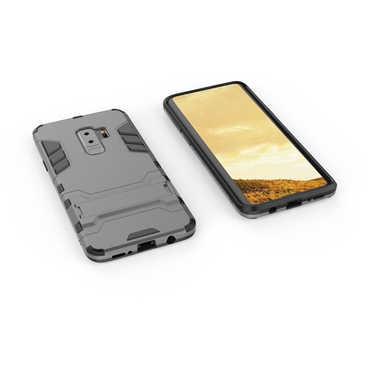 Cool Guard Kickstand Hybrid PC TPU Phone Shell for Samsung Galaxy S9+ G965 - Grey-4