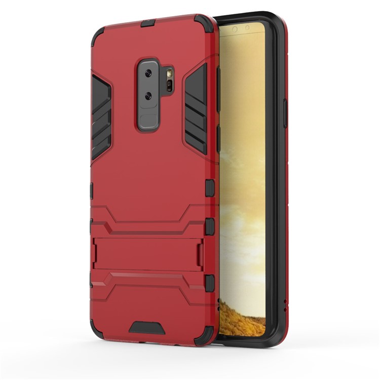 Cool Guard Kickstand PC TPU Combo Come Mobile Per Samsung Galaxy S9+ G965 - Rosso