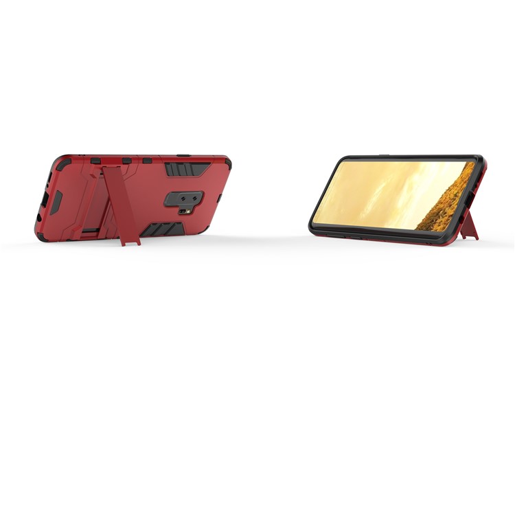 Cool Guard Kickstand PC TPU Combo Mobile Hülle Für Samsung Galaxy S9+ G965 - Rot