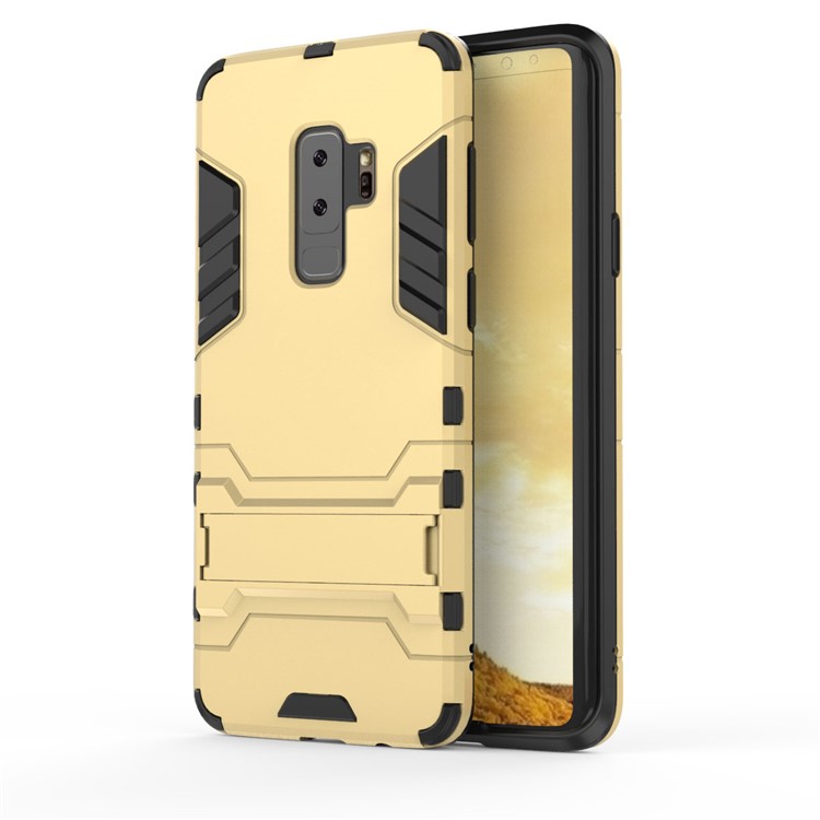 Cool Guard Kickstand PC TPU Combo Mobile Cover for Samsung Galaxy S9+ G965 - Gold-2