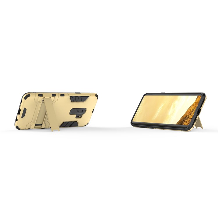 Cool Guard Kickstand PC TPU Combo Mobile Cover for Samsung Galaxy S9+ G965 - Gold-5