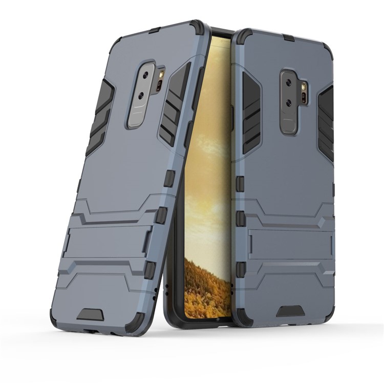 Cool Guard Kickstand Hybrid PC TPU Case Accessory for Samsung Galaxy S9+ G965 - Dark Blue-1