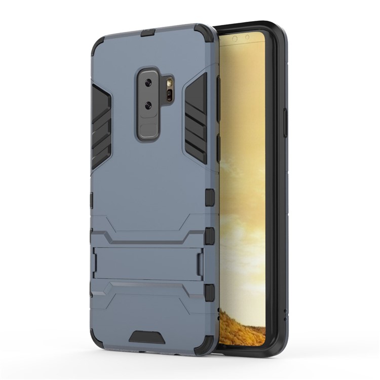 Cool Guard Kickstand Hybrid PC TPU Case Accessory for Samsung Galaxy S9+ G965 - Dark Blue-2