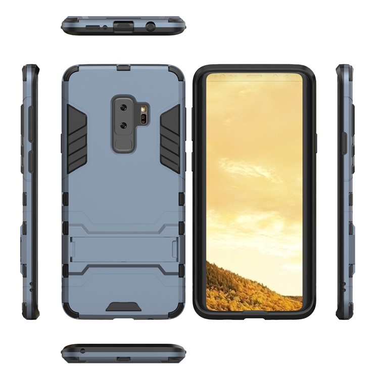 Cool Guard Kickstand Hybrid PC TPU Case Accessory for Samsung Galaxy S9+ G965 - Dark Blue-3