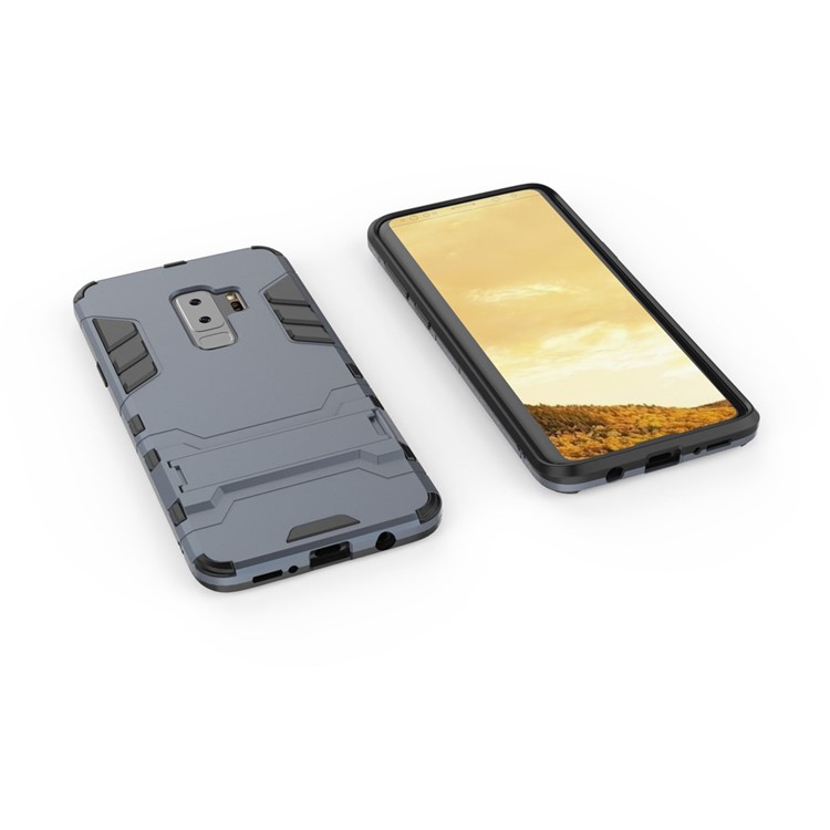 Cool Guard Kickstand Hybrid PC TPU Case Accessory for Samsung Galaxy S9+ G965 - Dark Blue-4