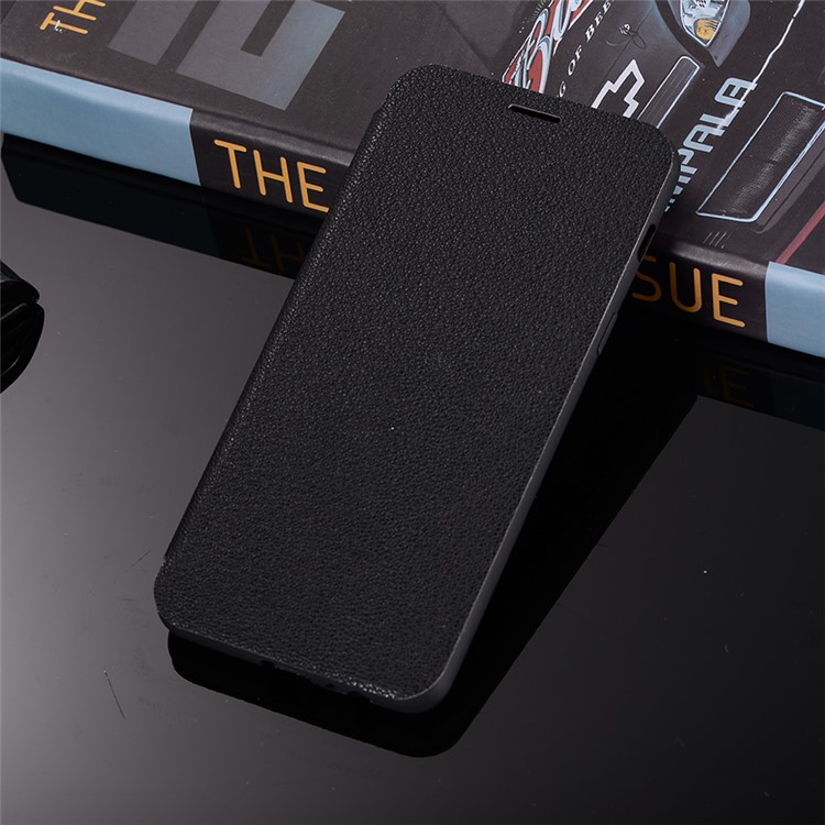 Litchi Texture Leather Stand Card Slot Mobile Case for Samsung Galaxy A8 (2018) - Black-2