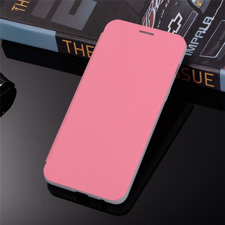 Litchi Texture Leather Stand Card Holder Flip Cover for Samsung Galaxy A8 (2018) - Rose-2