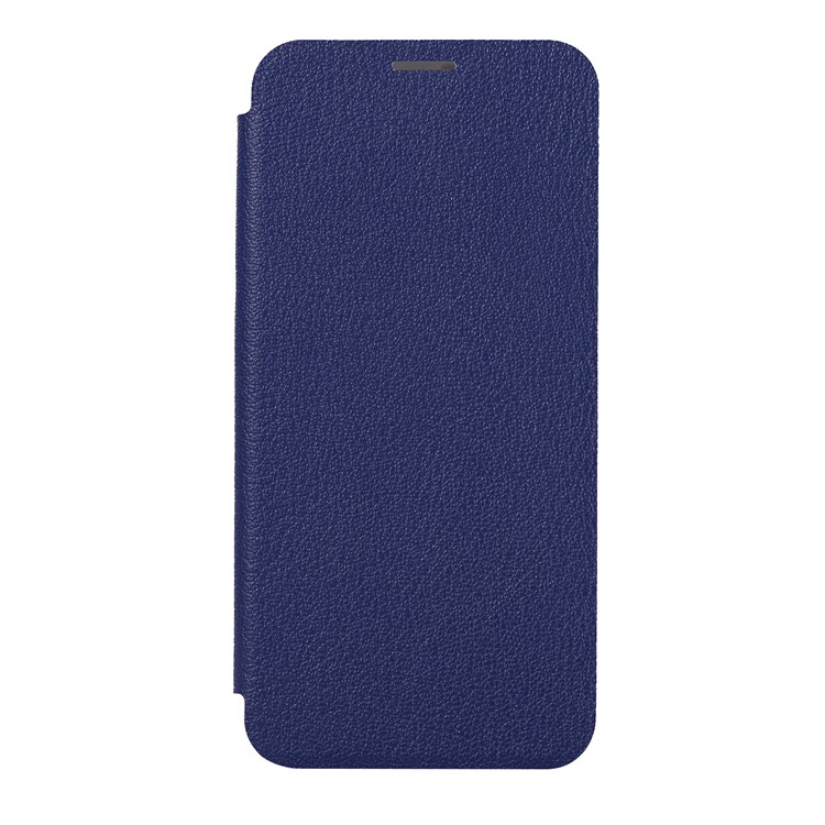 Litchi Texture Leather Stand Card Holder Cell Phone Case for Samsung Galaxy A8 (2018) - Dark Blue-7