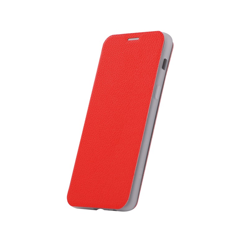 Litchi Skin Leather Stand Phone Case with Card Slot for Samsung Galaxy A8+ (2018) - Red-4