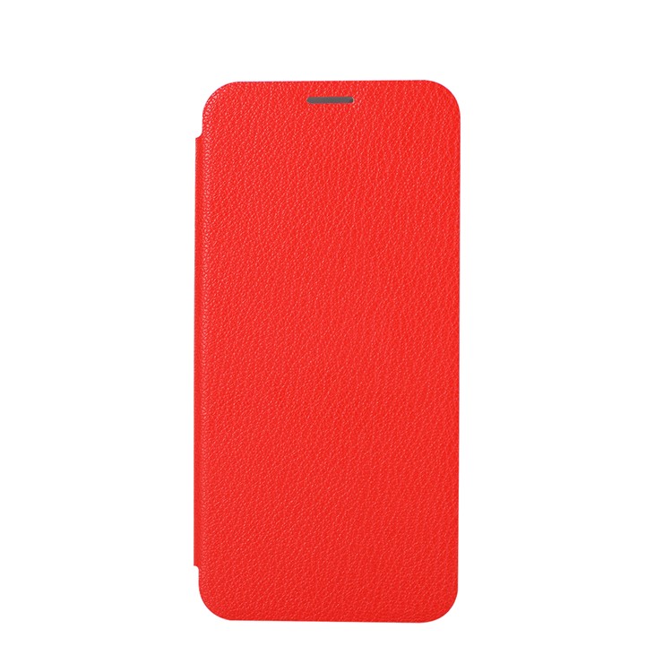 Litchi Skin Leather Stand Phone Case with Card Slot for Samsung Galaxy A8+ (2018) - Red-7