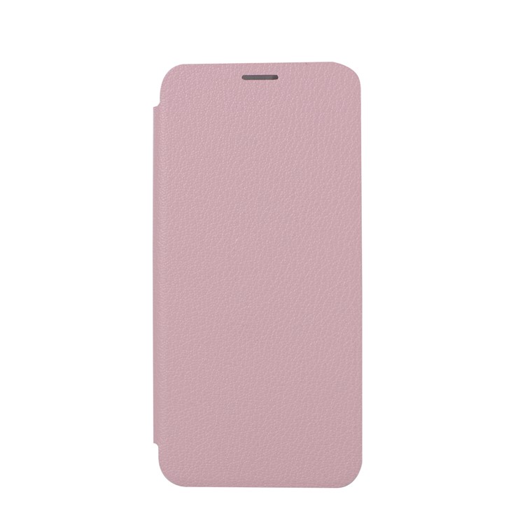 Litchi Skin Leather Card Holder Cover with Stand for Samsung Galaxy A8+ (2018) - Pink-7