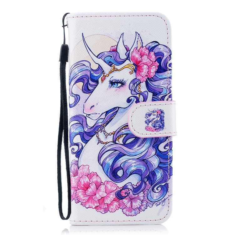 Pattern Printing Wallet Stand Leather Case for Samsung Galaxy S9 G960 - Pretty Unicorn-2