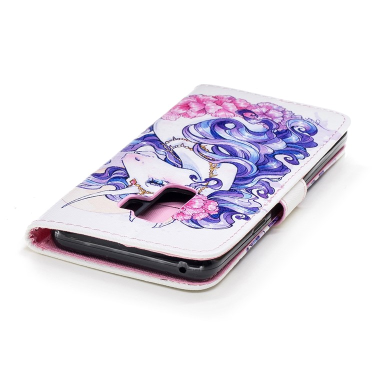 Pattern Printing Wallet Stand Leather Case for Samsung Galaxy S9 G960 - Pretty Unicorn-7