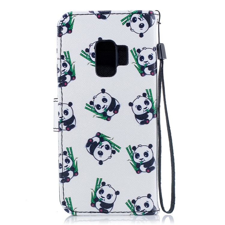 Pattern Printing Wallet Stand Leather Cover for Samsung Galaxy S9 G960 - Pandas-2