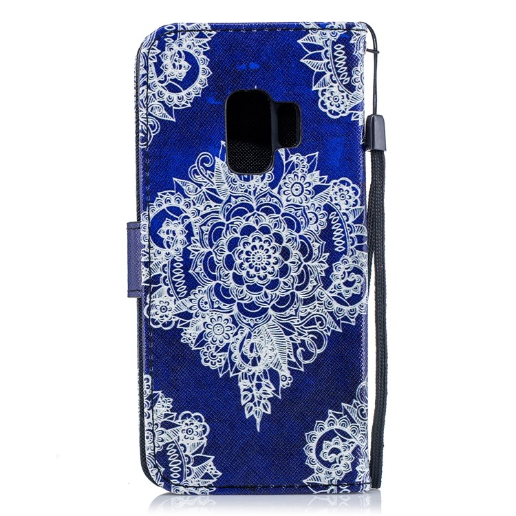 Pattern Printing Wallet Stand Leather Shell for Samsung Galaxy S9 G960 - Mandala Flower-2