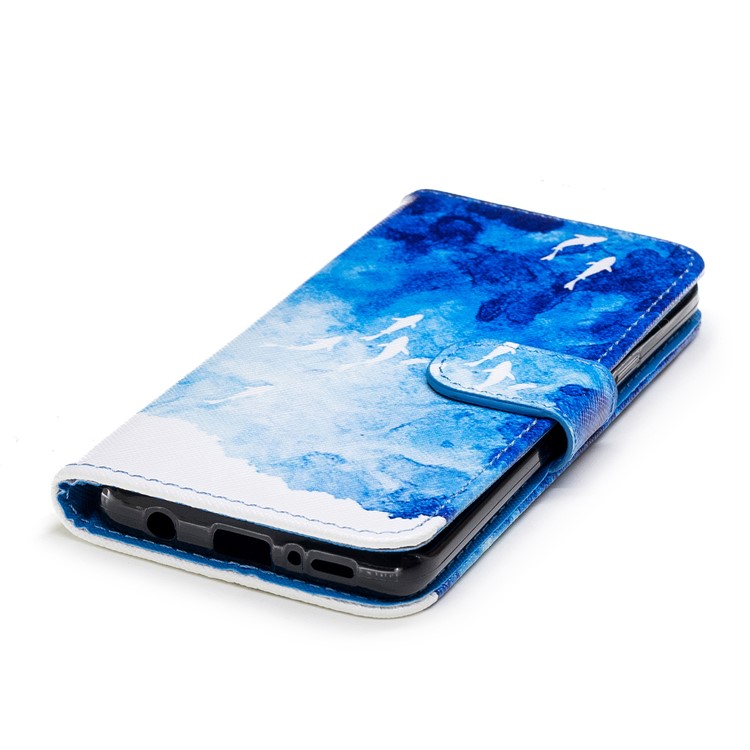 Pattern Printing Wallet Stand Leather Mobile Case for Samsung Galaxy S9 G960 - Fish-5