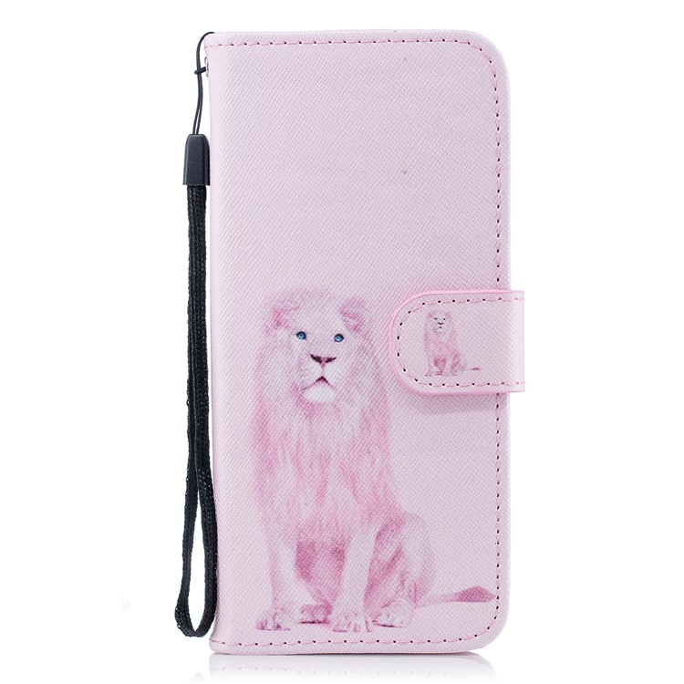 Pattern Printing Wallet Stand Leather Mobile Cover for Samsung Galaxy S9 G960 - Lion-1