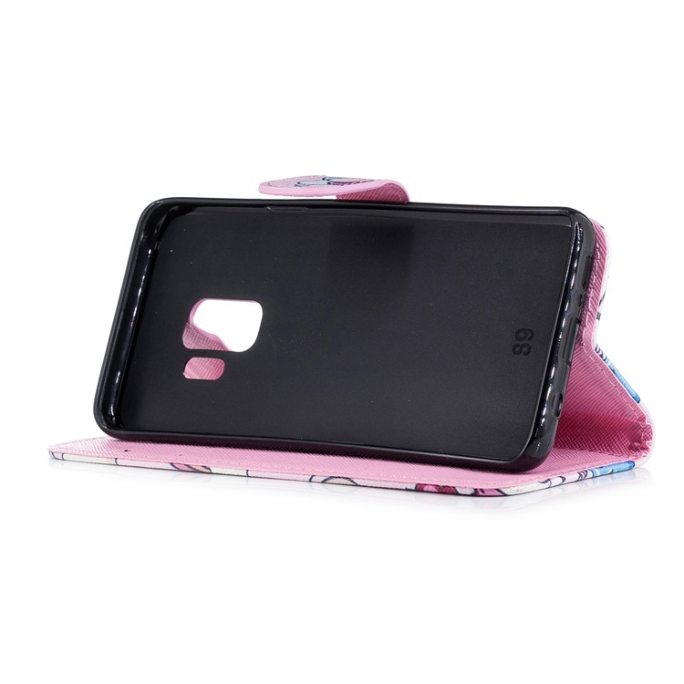 Pattern Printing Wallet Stand Leather Mobile Shell for Samsung Galaxy S9 G960 - Shy Unicorn-4