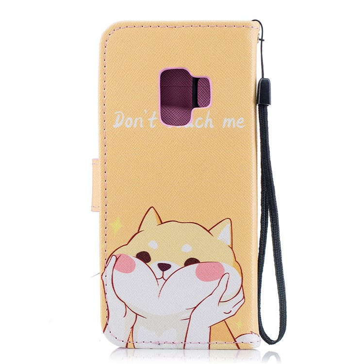 Pattern Printing Wallet Stand Leather Case Accessory for Samsung Galaxy S9 G960 - Don't Touch Me-2