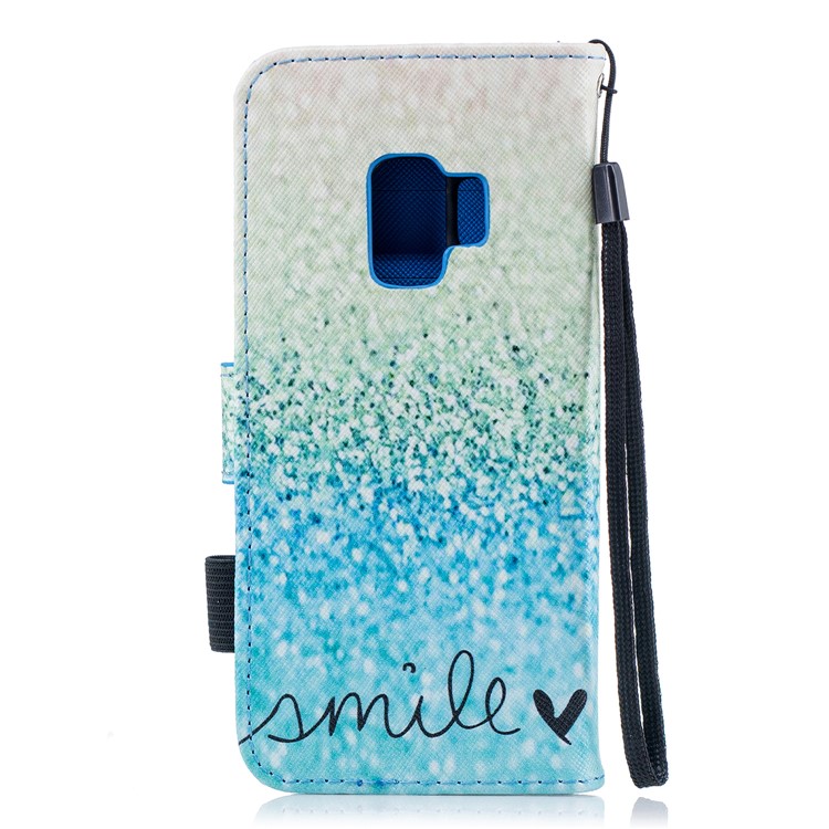 Pattern Printing Wallet Stand Leather Cover for Samsung Galaxy S9 G960 - Smile-2