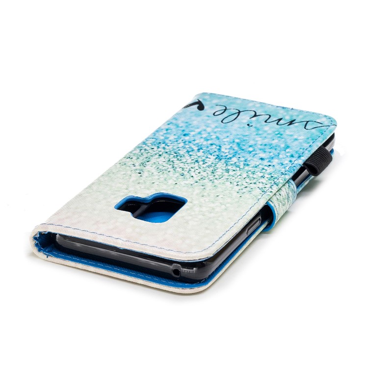 Pattern Printing Wallet Stand Leather Cover for Samsung Galaxy S9 G960 - Smile-6