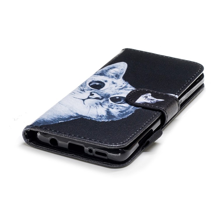 Patterned Wallet Stand Leather Mobile Phone Cover for Samsung Galaxy S9 G960 - Adorable Cat-5