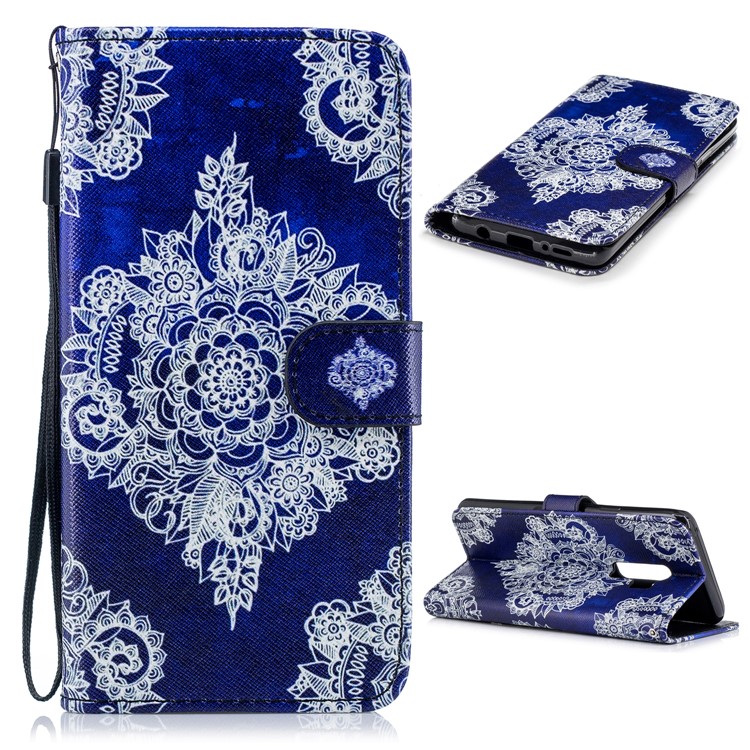 For Samsung Galaxy S9+ G965 Pattern Printing Leather Wallet Stand Case - Mandala Flower-1