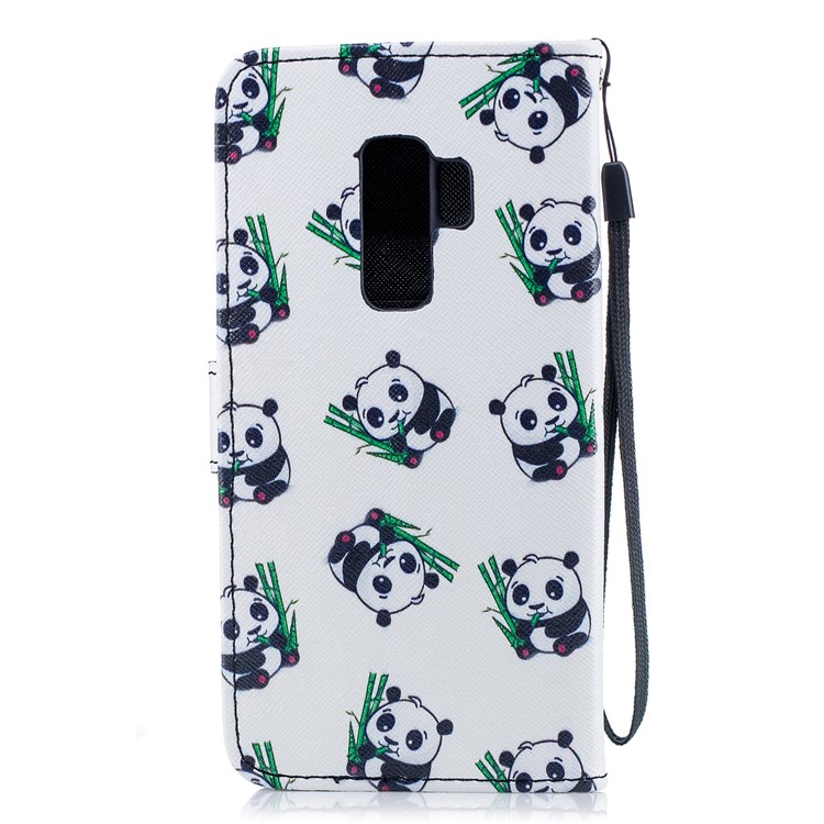 For Samsung Galaxy S9+ G965 Pattern Printing Leather Wallet Stand Case - Pandas-2