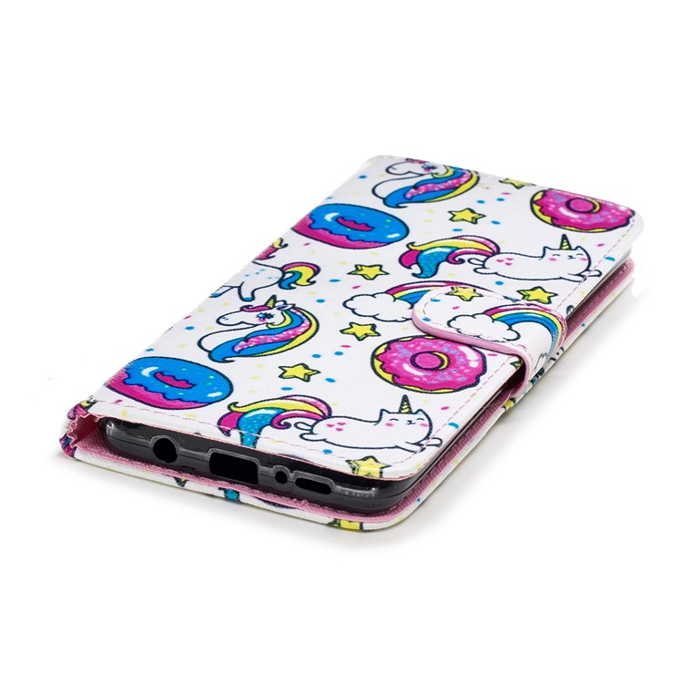 For Samsung Galaxy S9+ G965 Pattern Printing Leather Wallet Stand Cover - Unicorn and Doughnut-5
