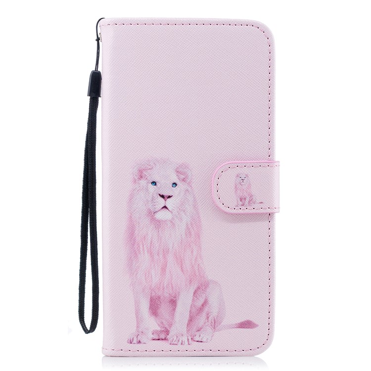 For Samsung Galaxy S9+ G965 Pattern Printing Leather Wallet Stand Mobile Case - Lion-1