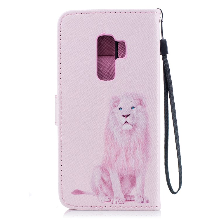For Samsung Galaxy S9+ G965 Pattern Printing Leather Wallet Stand Mobile Case - Lion-2