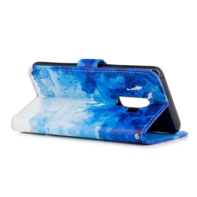For Samsung Galaxy S9+ G965 Pattern Printing Leather Wallet Stand Mobile Cover - Fish-3